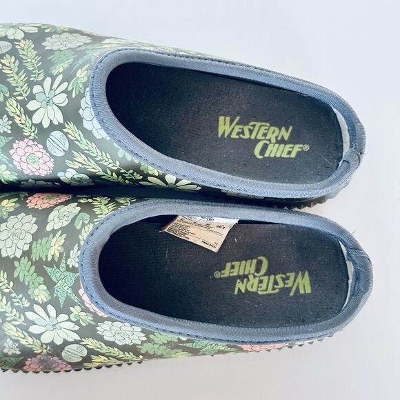 Western Chief Women Garden Clogs Rain Shoes 8 Floral Flower Forest Succulents - Picture 5 of 8